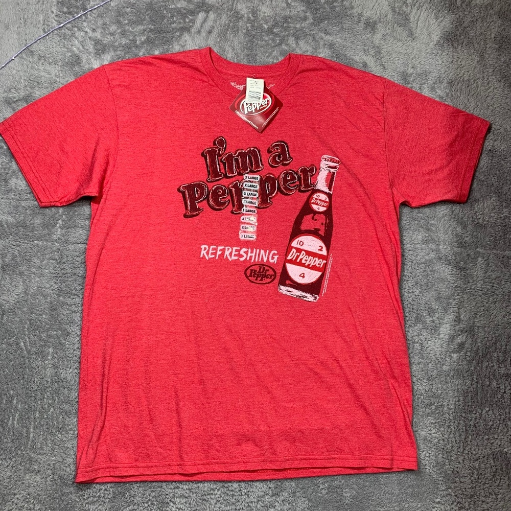Dr‎ Pepper T-Shirt Mens XL Red I'm a Pepper Vintage Style Graphic Tee New